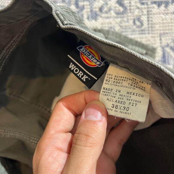 VTG Y2K Green Dickies Carpenter Work Pants SZ 38 x 29 Wide Leg - Picture 4 of 7